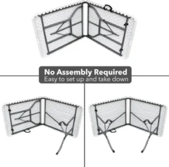 MaxxGarden Vouwtafel - Opvouwbare Kampeer Tafel - Tuin - Camping - Binnen - Weersbestendig - 180 X 74 X 74cm- Wit -Tuinwereld Verkoop 1200x1183 2