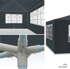 MaxxGarden Partytent - Paviljoen - 3x4m - Incl. Zijwanden - Waterdicht - Antraciet -Tuinwereld Verkoop 1200x1184 1