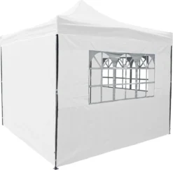 Garden Royal Easy Up Partytent 3x3 Met 4 Zijwanden Wit Waterdicht