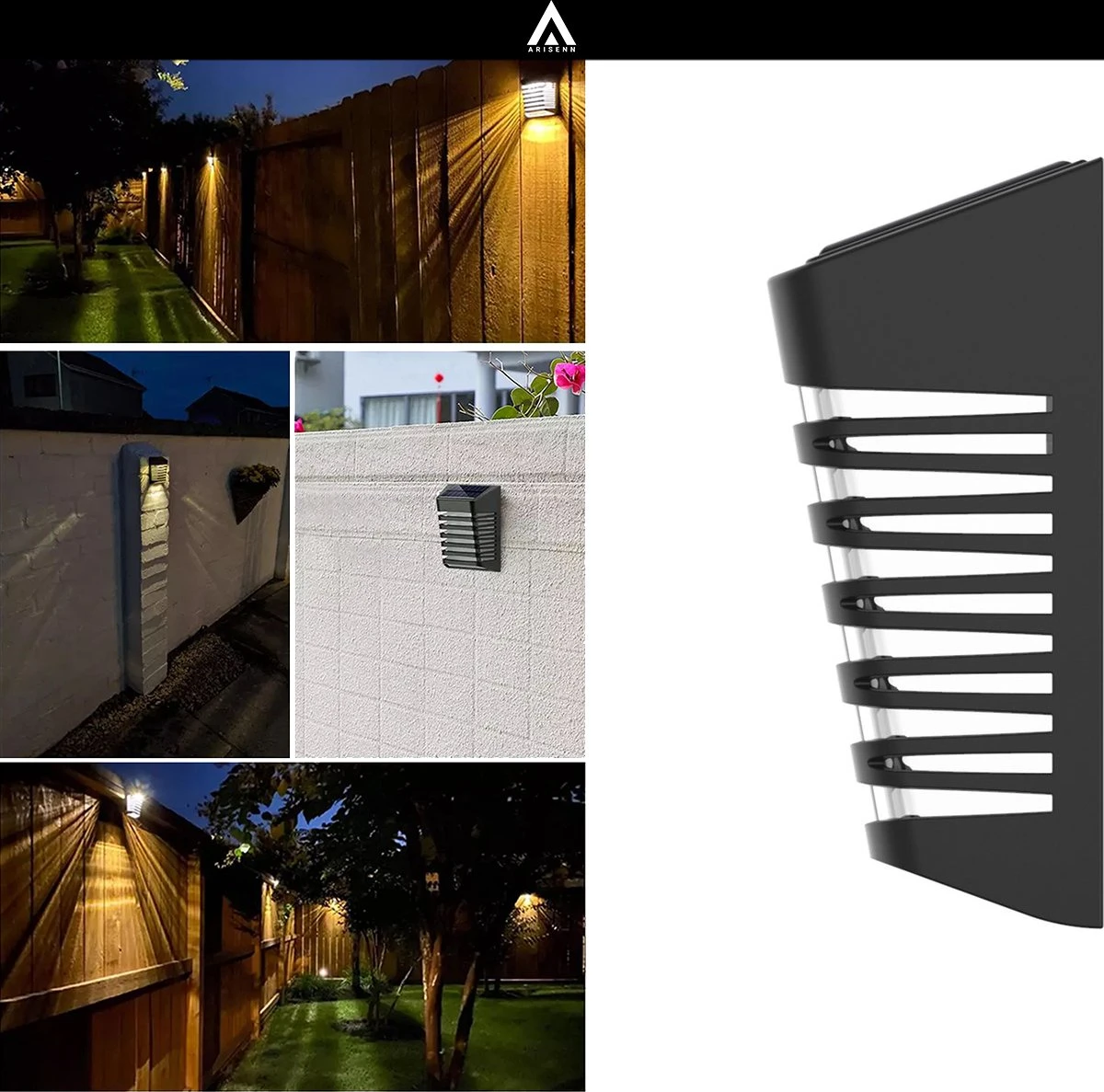 Arisenn® Crystal Solar Buitenlamp - IP65 Waterdicht - Prachtige Solar Technologie Monokristal Zonnepaneel Wandlamp - 3000K Warm Wit (sfeervol) - Tuinverlichting Op Zonne-energie | Schutting Wand Licht 2 Arisenn® Crystal Solar Buitenlamp - IP65 Waterdicht - Prachtige Solar Technologie Monokristal Zonnepaneel Wandlamp - 3000K Warm Wit (sfeervol) - Tuinverlichting Op Zonne-energie | Schutting Wand Licht - Afbeelding 2