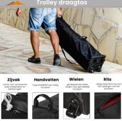 Easy Up Partytent - Partytent - Paviljoen - Partytent Opvouwbaar - Partytent 3x3 - Partytent Met Zijwanden - Inclusief Trolley - Waterdicht - UV 50+ Bescherming - Met Ramen - 16 Kg - Staal - Antraciet - 300 X 300 Cm -Tuinwereld Verkoop 1200x1188 2