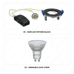 HOFTRONIC™ LED Inbouwspots 3 Spots - Zwart - Rond - IP65 - GU10 - Dimbaar - Spot Bari - 5 Watt 2700K Warm Wit -Tuinwereld Verkoop 1200x1190 13