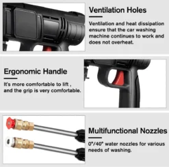 Merkloos Drillpro Elektrische Accu - Hogedrukreiniger - 30Bar - Multifunctioneel Mondstuk - Draagbaar Oplaadbaar Snoerloos - Zwart -Tuinwereld Verkoop 1200x1191 12