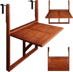 Merkloos Casaria Balkontafel - FSC®-Gecertificeerd Acaciahout – Hangend – Bruin -Tuinwereld Verkoop 1200x1191 6