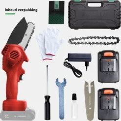 Mardin Mini Kettingzaag - Snoeizaag - Kettingzaag - Kettingzaag Electrisch Met 2 Accu - Inclusief Koffer - 1 Extra Accu - Rood -Tuinwereld Verkoop 1200x1193 8