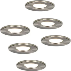 HOFTRONIC Venezia - Set Van 6 LED Inbouwspots RVS - IP65 Waterdicht - Dimbaar - 6 Watt 600 Lumen - Met Lichtbron - 2700K Warm Wit Licht - Zaagmaat 65mm - Inbouwdiepte 45mm - Geschikt Voor Badkamer, Woonkamer, Veranda En Carport - 3 Jaar Garantie -Tuinwereld Verkoop 1200x1196 8