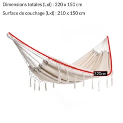 Detex Hangmat Met Franjes - 320x150cm – Belastbaar Tot 300kg Beige -Tuinwereld Verkoop 1200x1198 1