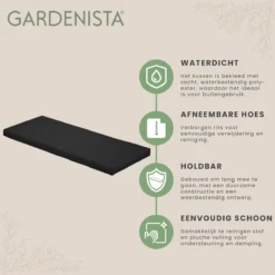 Gardenista Tuinbankkussen - Patio Meubilair Buiten 3-zitter BankKussen Voor Tuin -tuinkussen Voor Tuin Bank - Zachte En Lichtgewicht Waterbestendig Materiaal - 140cm X 47cm -Tuinwereld Verkoop 1200x1198 20