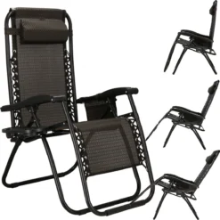 Springos Tuinstoel | Ligstoel | Opvouwbaar | Verstelbaar | Ergonomische Hoofdsteun | Bruin / Zwart -Tuinwereld Verkoop 1200x1198 5