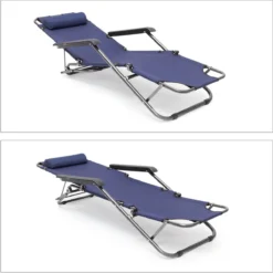 Relaxdays Ligstoel Inklapbaar - Ligbed Met Hoofdsteun - Strandstoel Verstelbaar - Camping - Donkerblauwe -Tuinwereld Verkoop 1200x1198 6