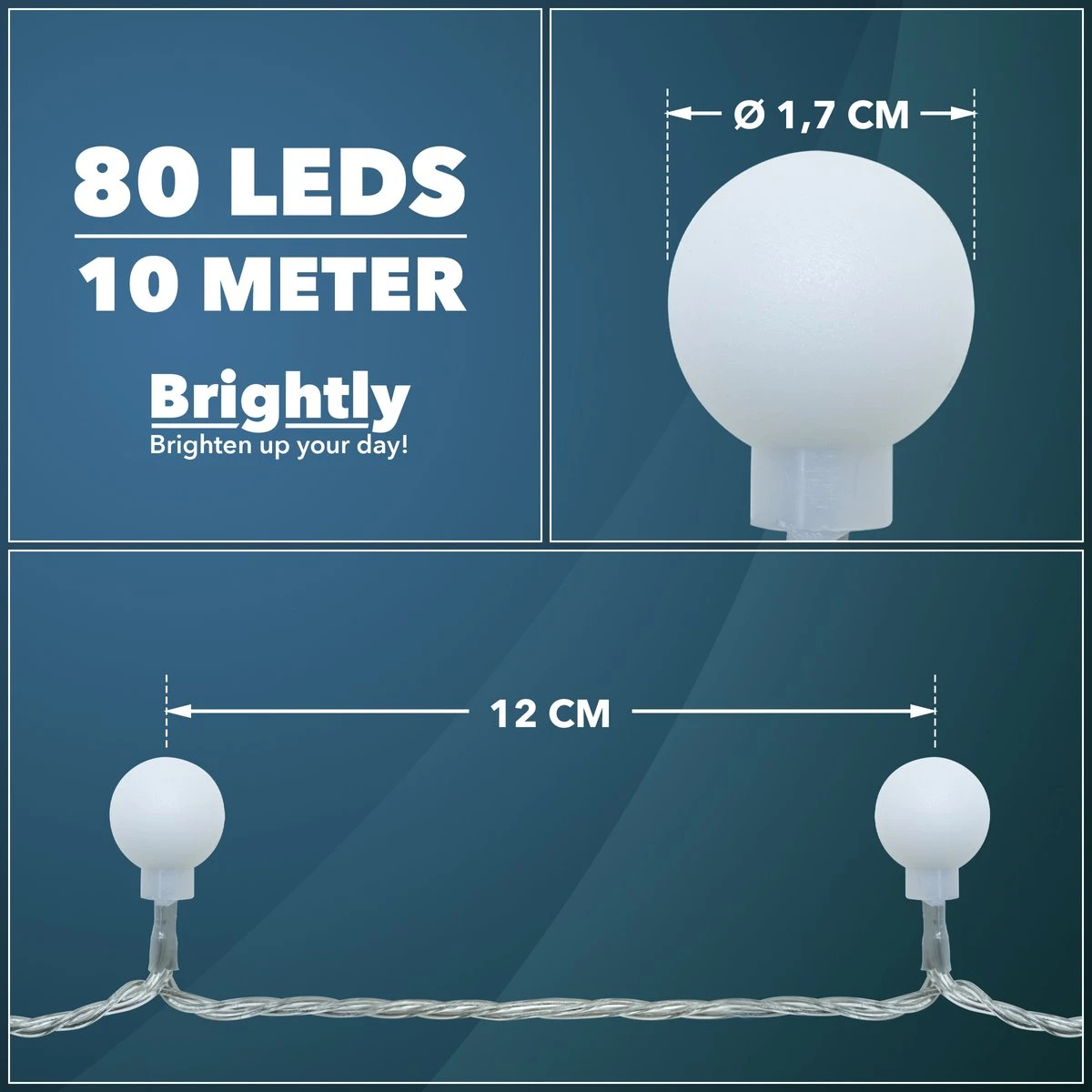 Brightly® Lichtsnoer Van 10 Meter LED – Op Batterijen – Voor Binnen En Buiten – Warm Wit Lichtslinger – Tuinverlichting Met Lampjes Slinger – LED Fairy Lights – Waterdicht 7 Brightly® Lichtsnoer Van 10 Meter LED – Op Batterijen – Voor Binnen En Buiten – Warm Wit Lichtslinger – Tuinverlichting Met Lampjes Slinger – LED Fairy Lights – Waterdicht - Afbeelding 7