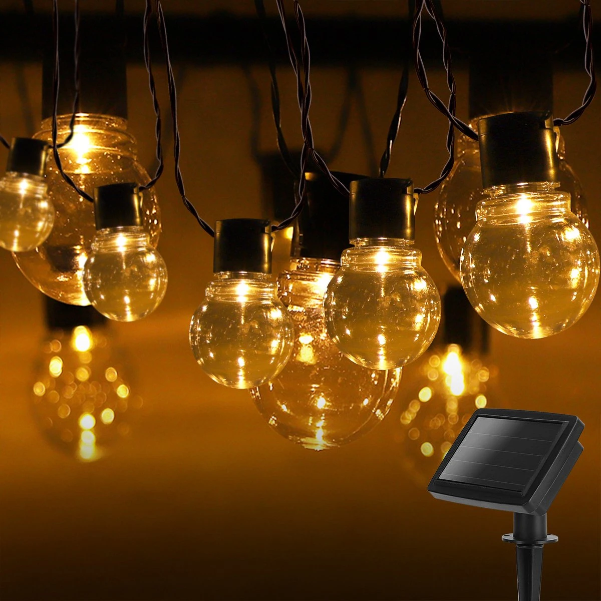 Aigostar 10VRG Solar Lichtsnoer - Lichtslinger Op Zonne-energie - Lampjes Slinger - 20 Transparante LED - 3000K - 5.8 Meter 1 Aigostar 10VRG Solar Lichtsnoer - Lichtslinger Op Zonne-energie - Lampjes Slinger - 20 Transparante LED - 3000K - 5.8 Meter