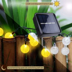 Homèlle Solar Lichtsnoer - 20 LED - 3 + 2 Meter - Warm-wit - ø2cm - Tuinverlichting Op Zonne-energie - Kerstverlichting - Buitenverlichting - Lichtslinger - Lampjes Slinger - Cristal -Tuinwereld Verkoop 1200x1200 1017