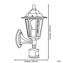 EGLO Laterna 4 Wandlamp - Voor Buiten - Met Sensor - 1 Lichts - Zwart -Tuinwereld Verkoop 1200x1200 1037