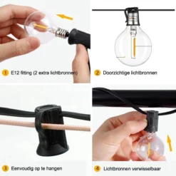 A Sunny Day Solar Lichtsnoer Buiten Inclusief 25 LED Lampen Voor Buiten - Lichtsnoer Op Zonne-energie - 25 LED Lampen - Solar Tuinverlichting - Lichtslinger - Prikkabel - Priklicht - Lichtsnoer -Tuinwereld Verkoop 1200x1200 1051