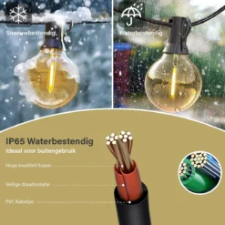 Homèlle Solar Lichtsnoer - 25 LED - 7.5 Meter - Warm-wit - Tuinverlichting Op Zonne-energie - Kerstverlichting - Buitenverlichting - Lichtslinger - Lampjes Slinger - Transperant -Tuinwereld Verkoop 1200x1200 1061