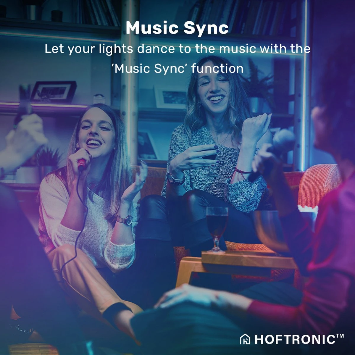 HOFTRONIC - Smart LED Strip 5m - RGB Flow Colors - WiFi + Bluetooth - 16,5 Miljoen Kleuren Met 120 LEDs - Music Sync - Met Afstandsbediening - Zelfklevend - Voor Google Home, Amazon Alexa En Siri 3 HOFTRONIC - Smart LED Strip 5m - RGB Flow Colors - WiFi + Bluetooth - 16,5 Miljoen Kleuren Met 120 LEDs - Music Sync - Met Afstandsbediening - Zelfklevend - Voor Google Home, Amazon Alexa En Siri - Afbeelding 3