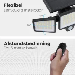 Auronic Buitenlamp - Zonne-energie - Bewegingssensor - 210 LED's Wandlamp - Tuinverlichting - IP65 - Zwart - 2 Stuks -Tuinwereld Verkoop 1200x1200 1120