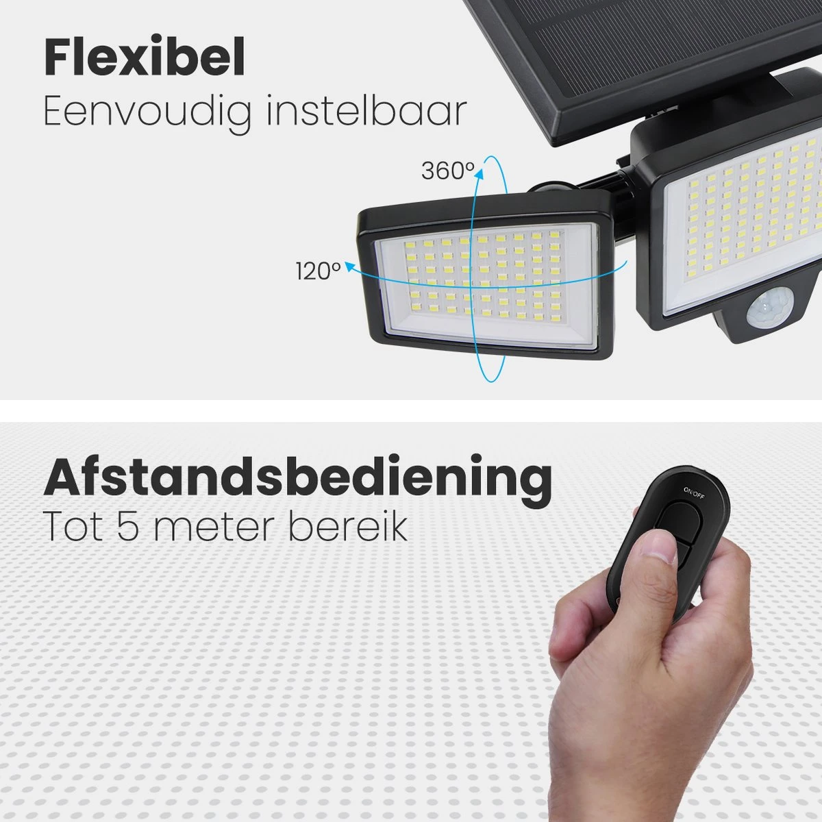 Auronic Buitenlamp - Zonne-energie - Bewegingssensor - 210 LED's Wandlamp - Tuinverlichting - IP65 - Zwart - 2 Stuks 5 Auronic Buitenlamp - Zonne-energie - Bewegingssensor - 210 LED's Wandlamp - Tuinverlichting - IP65 - Zwart - 2 Stuks - Afbeelding 5