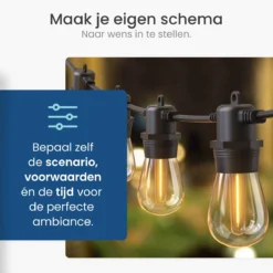 Gologi Lichtsnoer Buiten En Binnen - Lichtslinger 15M - Tuinverlichting LED - Warme Sfeerverlichting 2700K - Smart Verlichting - Koppelbaar Tot 30M -Tuinwereld Verkoop 1200x1200 1131