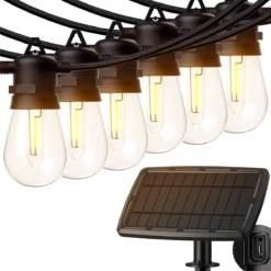 Lichtsnoer - Lichtslinger Op Zonne-energie - Solar Led Prikkabel - Feestverlichting - Lampjes Slinger - Tuinverlichting - Vintage Basic Sfeerverlichting - 15 Meter En 12 Led E27 Lampen
