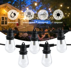 SHINE - Lichtsnoer - Lichtslinger Op Zonne-energie - Solar Led Prikkabel - Feestverlichting - Lampjes Slinger - Tuinverlichting - Vintage Basic Sfeerverlichting - 10 Meter En 12 Led Plug-In Lampen -Tuinwereld Verkoop 1200x1200 1172