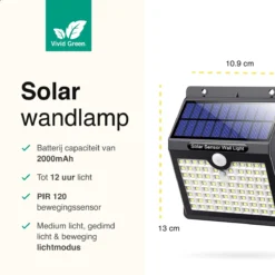 Vivid Green Solar Buitenlamp Met Bewegingssensor - Buitenverlichting Zonne Energie - Tuinverlichting - Wandlamp Buiten - Met Sensor - Led -Tuinwereld Verkoop 1200x1200 1210