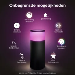 Philips Hue Calla Sokkellamp - Wit En Gekleurd Licht - Zwart - Laag - Laagspanning - Uitbreiding -Tuinwereld Verkoop 1200x1200 1218