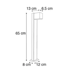 QAZQA Baleno - Moderne Staande Buitenlamp | Staande Lamp Voor Buiten - 1 Lichts - H 650 Mm - Donkergrijs - Buitenverlichting -Tuinwereld Verkoop 1200x1200 1288