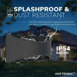 HOFTRONIC Lowa - LED Wandlamp Rechthoek - Up And Down Light (2 Lichts) - 6 Watt 3000K Warm Wit Licht - Modern Design - IP54 Waterdicht - Geschikt Als Binnen En Buiten Wandlamp - 3 Jaar Garantie -Tuinwereld Verkoop 1200x1200 1389