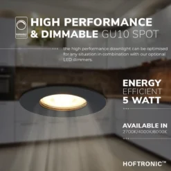 HOFTRONIC™ LED Inbouwspots 3 Spots - Zwart - Rond - IP65 - GU10 - Dimbaar - Spot Bari - 5 Watt 2700K Warm Wit -Tuinwereld Verkoop 1200x1200 1403