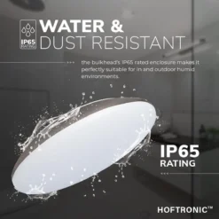 HOFTRONIC - LED Plafondlamp - Plafonnière - RVS - 12 Watt - IP65 Waterdicht - Kleur Instelbaar (2700K, 4000K & 5000K) - 1200 Lumen - IK10 Stootveilig - Ø25 Cm - Geschikt Voor Badkamer - Voor Binnen En Buiten - 3 Jaar Garantie -Tuinwereld Verkoop 1200x1200 1424