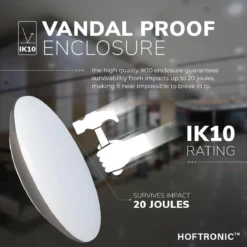 HOFTRONIC - LED Plafondlamp - Plafonnière - RVS - 12 Watt - IP65 Waterdicht - Kleur Instelbaar (2700K, 4000K & 5000K) - 1200 Lumen - IK10 Stootveilig - Ø25 Cm - Geschikt Voor Badkamer - Voor Binnen En Buiten - 3 Jaar Garantie -Tuinwereld Verkoop 1200x1200 1426
