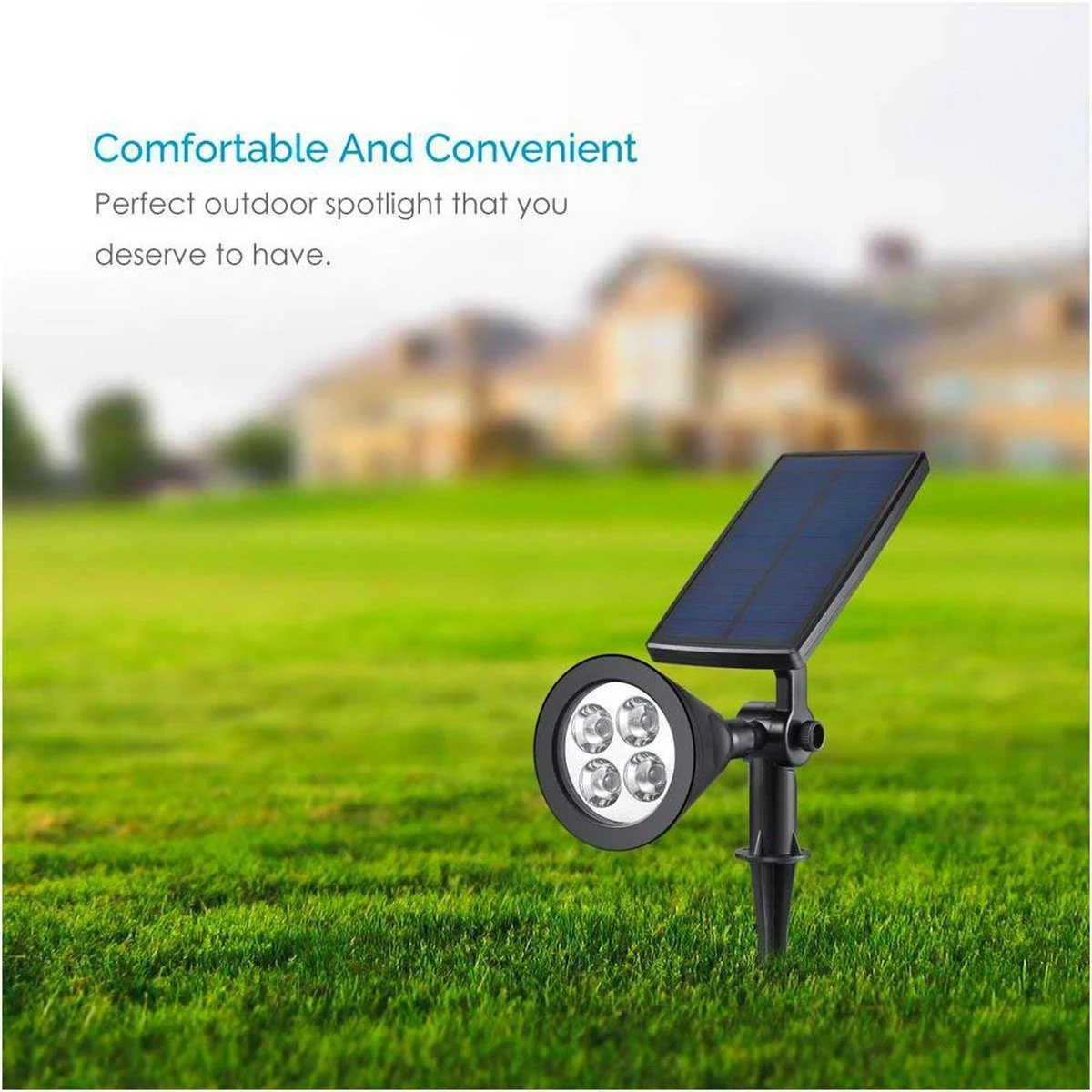 Solar Spot Light- Grond Spot Energiezuinig - Tuinverlichting Op Zonne-energie Met Nachtsensor - Sfeerverlichting Voor Op Gebouwen - Wit 6 Solar Spot Light- Grond Spot Energiezuinig - Tuinverlichting Op Zonne-energie Met Nachtsensor - Sfeerverlichting Voor Op Gebouwen - Wit - Afbeelding 6