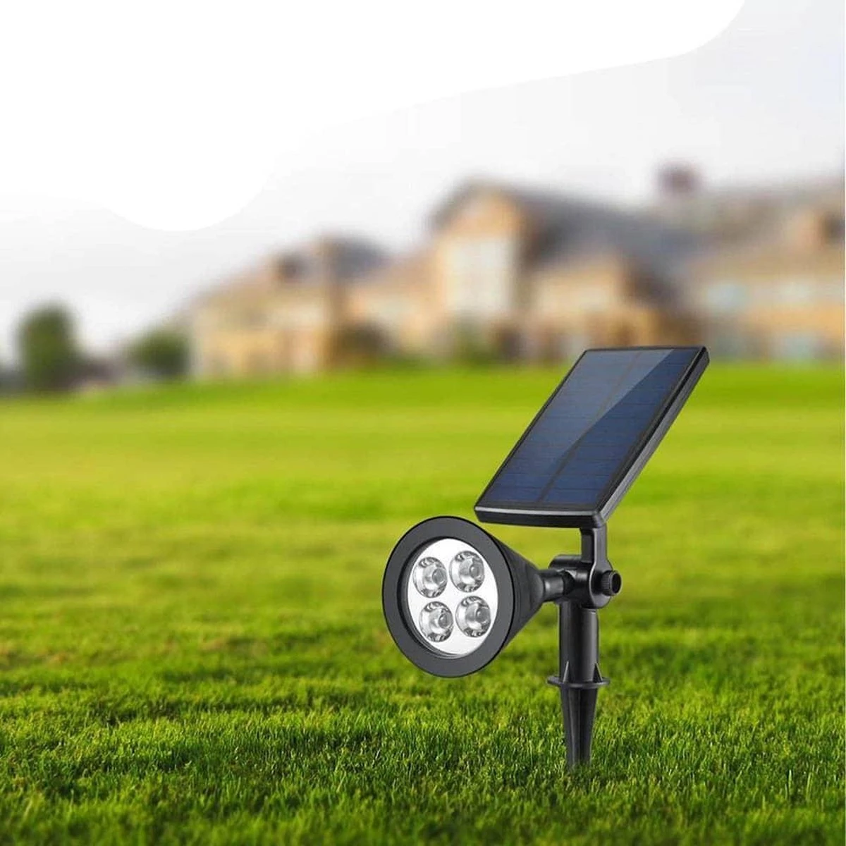 Solar Spot Light- Grond Spot Energiezuinig - Tuinverlichting Op Zonne-energie Met Nachtsensor - Sfeerverlichting Voor Op Gebouwen - Wit 12 Solar Spot Light- Grond Spot Energiezuinig - Tuinverlichting Op Zonne-energie Met Nachtsensor - Sfeerverlichting Voor Op Gebouwen - Wit - Afbeelding 12
