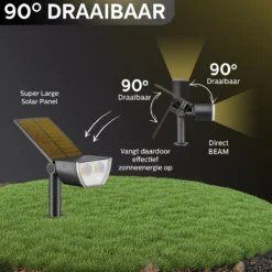 Happy Goods - Solar Prikspot - Buitenlampen - Tuinsteker - Buiten - Solar - Tuinverlichting - Lampen - Buiten Verlichting - Tuinlantaarn - Padverlichting - Zonne-energie - Warm White - Prikspot - Zomer - Duurzaam -Tuinwereld Verkoop 1200x1200 1484