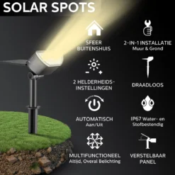 Happy Goods - Solar Prikspot - Buitenlampen - Tuinsteker - Buiten - Solar - Tuinverlichting - Lampen - Buiten Verlichting - Tuinlantaarn - Padverlichting - Zonne-energie - Warm White - Prikspot - Zomer - Duurzaam -Tuinwereld Verkoop 1200x1200 1487