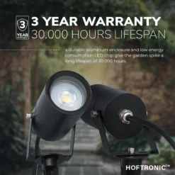 3x HOFTRONIC Spikey - Tuinspot Voor Buiten - LED - Zwart - 2700K Warm Wit - Waterdicht - 5 Watt - 400 Lumen - 230V - Verwisselbare GU10 Lamp - Prikspot Met Grondspies - Richtbaar - Aluminium - Voor Het Uitlichten Van Planten/struiken En Bomen -Tuinwereld Verkoop 1200x1200 1493