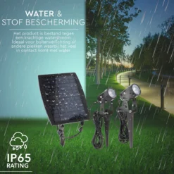 Proventa Longlife Solar LED Tuinspots Inclusief Zonnepanelen - 4 X LED Prikspot + 2 X Zonnepaneel -Tuinwereld Verkoop 1200x1200 1534