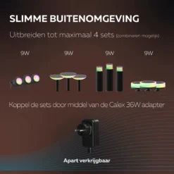 Calex Smart Outdoor 24v Tuinverlichting - Set Van 3 Slimme Grondspots - RGB En Warm Wit Licht - Zwart -Tuinwereld Verkoop 1200x1200 1551
