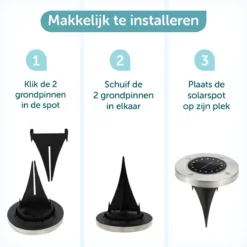 ForDig Solar Grondspots (4 Stuks) - RVS Grond Spots Op Zonne-energie Met 16 LED Spotjes - 10 Uur Buiten Verlichting In Tuin - IP65 Waterdicht - Tuinverlichting Lamp - Buitenverlichting Tuinlamp -Tuinwereld Verkoop 1200x1200 1585