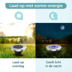 ForDig Solar Grondspots (4 Stuks) - RVS Grond Spots Op Zonne-energie Met 16 LED Spotjes - 10 Uur Buiten Verlichting In Tuin - IP65 Waterdicht - Tuinverlichting Lamp - Buitenverlichting Tuinlamp -Tuinwereld Verkoop 1200x1200 1586