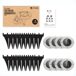 ForDig Solar Grondspots (8 Stuks) - RVS Grond Spots Op Zonne-energie Met 16 LED Spotjes - 10 Uur Buiten Verlichting In Tuin - IP65 Waterdicht - Tuinverlichting Lamp - Buitenverlichting Tuinlamp -Tuinwereld Verkoop 1200x1200 1595