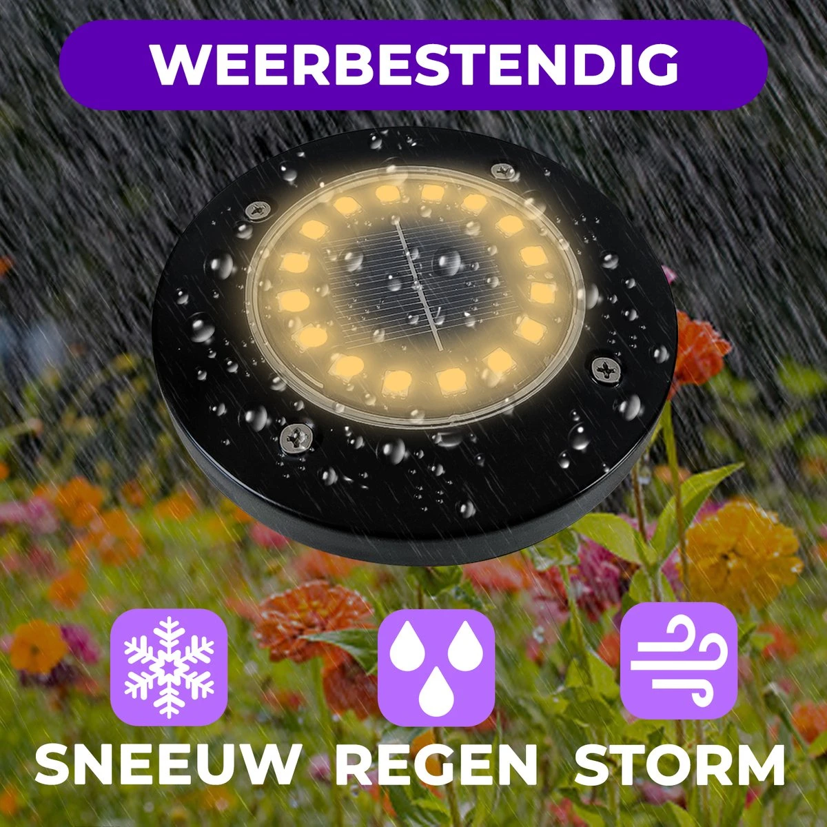 Shutterlight® 16 LED Solar Grondspot - Tuinverlichting - Zonlichtsensor - Zonne-energie - Matte Zwart - Warm Wit Licht - 4 Stuks - Buiten 2 Shutterlight® 16 LED Solar Grondspot - Tuinverlichting - Zonlichtsensor - Zonne-energie - Matte Zwart - Warm Wit Licht - 4 Stuks - Buiten - Afbeelding 2