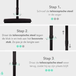 CLEANLY® Rubberen Bezem Met Vloerwisser - Kappersbezem - Zachte Bezem Binnen & Buiten - Vloertrekker Met Steel - 68-150 Cm -Tuinwereld Verkoop 1200x1200 1615
