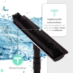 CLEANLY® Rubberen Bezem Met Vloerwisser - Kappersbezem - Zachte Bezem Binnen & Buiten - Vloertrekker Met Steel - 68-150 Cm -Tuinwereld Verkoop 1200x1200 1616