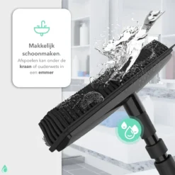 CLEANLY® Rubberen Bezem Met Vloerwisser - Kappersbezem - Zachte Bezem Binnen & Buiten - Vloertrekker Met Steel - 68-150 Cm -Tuinwereld Verkoop 1200x1200 1618