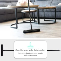 CLEANLY® Rubberen Bezem Met Vloerwisser - Kappersbezem - Zachte Bezem Binnen & Buiten - Vloertrekker Met Steel - 68-150 Cm -Tuinwereld Verkoop 1200x1200 1620