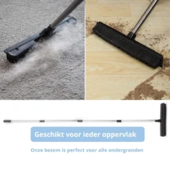 De Blaffende Kat 2 In 1 Rubberen Bezem – Bezem Binnen & Buiten – Vloerwisser Met Steel - Vloertrekker – Veger - Extra Lang 160cm -Tuinwereld Verkoop 1200x1200 1667