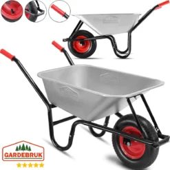 Gardebruk Kruiwagen 100L - Luchtband - 250kg Draagkracht Zilver -Tuinwereld Verkoop 1200x1200 1698